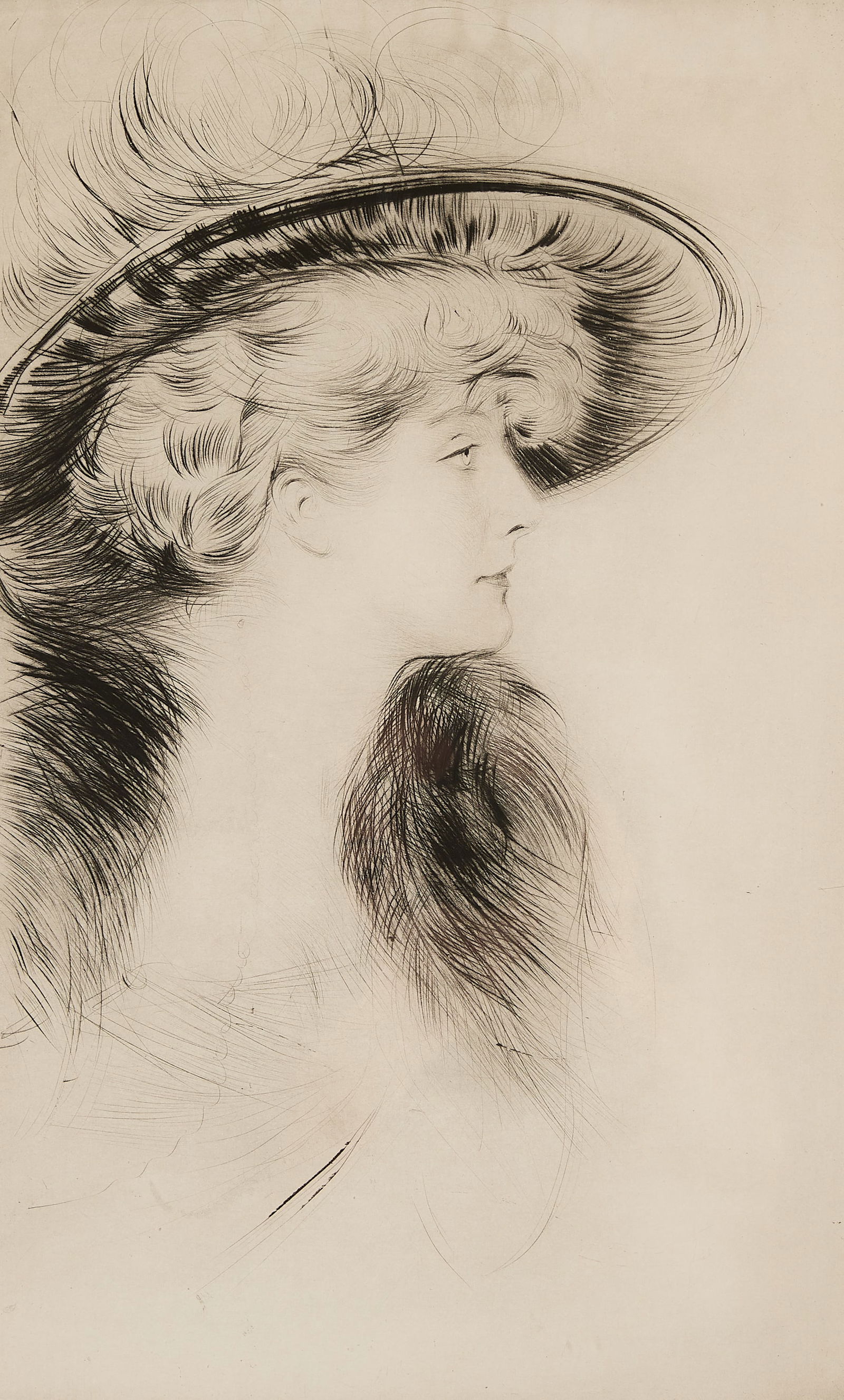 Helleu "Femme en Profil Avec un Chapeau" Etching (1 of 4)