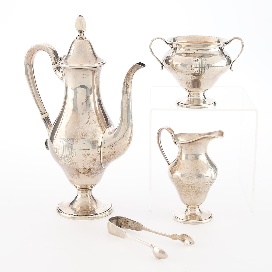 4 American Sterling Silver Tea Objects - 31.38 ozt (1 of 7)