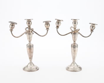 Pr Wallace Weighted Sterling Candelabras 1324.2 g