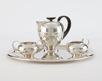 4 pcs David Andersen .830 Silver Tea Set 2519.02 g