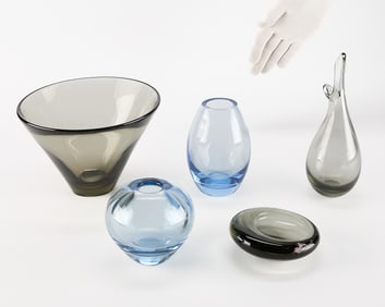 5 MCM Per Lutken for Holmegaard Art Glass Vessels