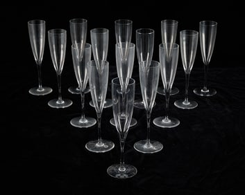 15 Baccarat "Dom Perignon" Champagne Flutes