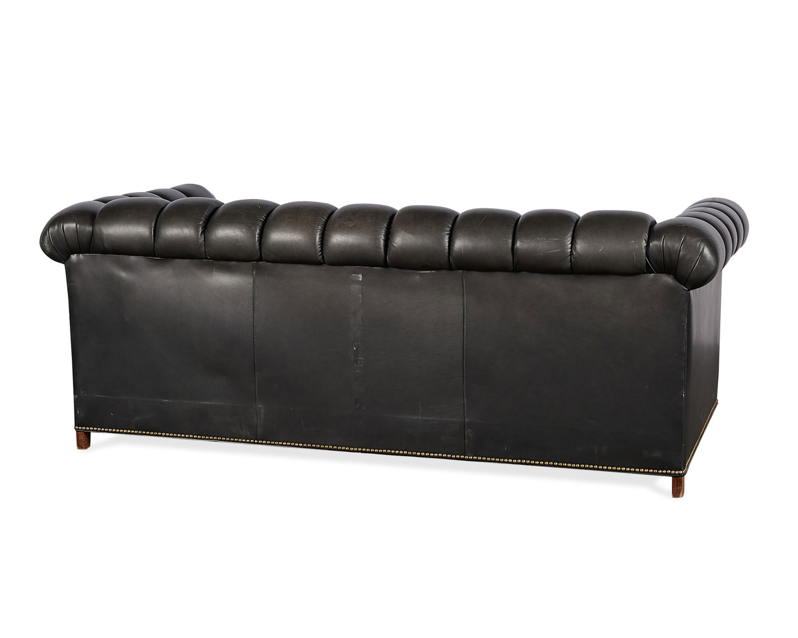 Black Leather Chesterfield Pull Out Sleeper Sofa - 2