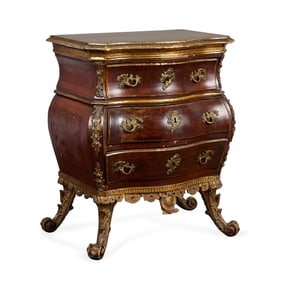 Style of Mathias Ortmann Gilt Rococo Bombe Commode