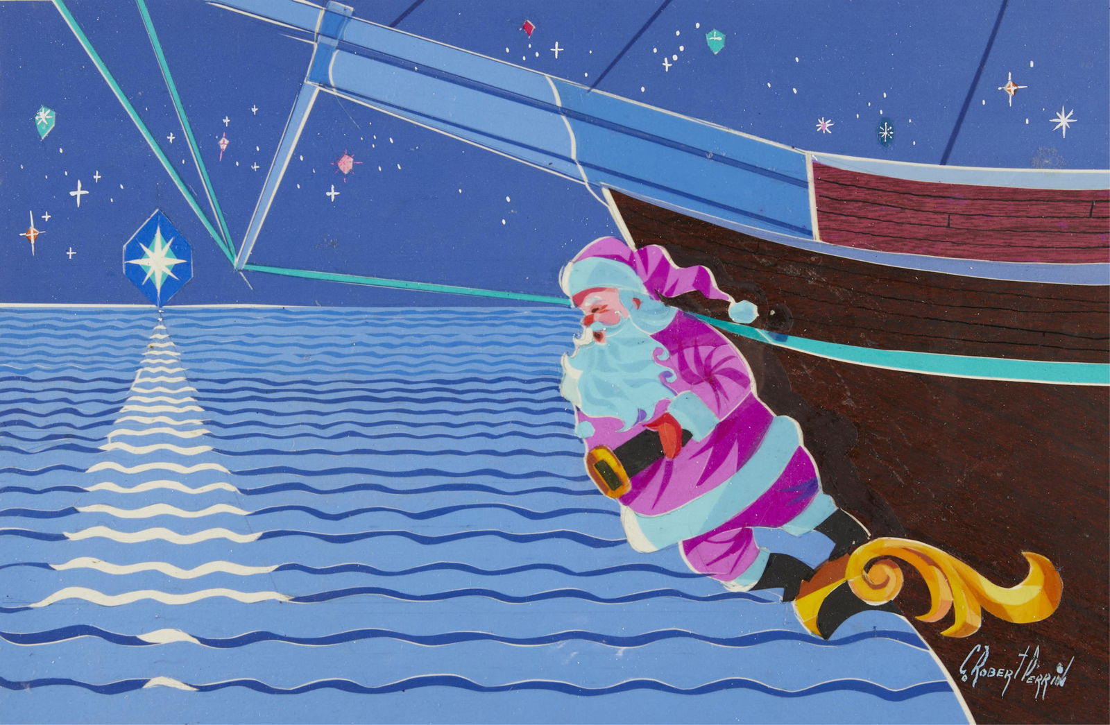 C. Robert Perrin Santa Clause Ship Prow Painting (1 of 3)