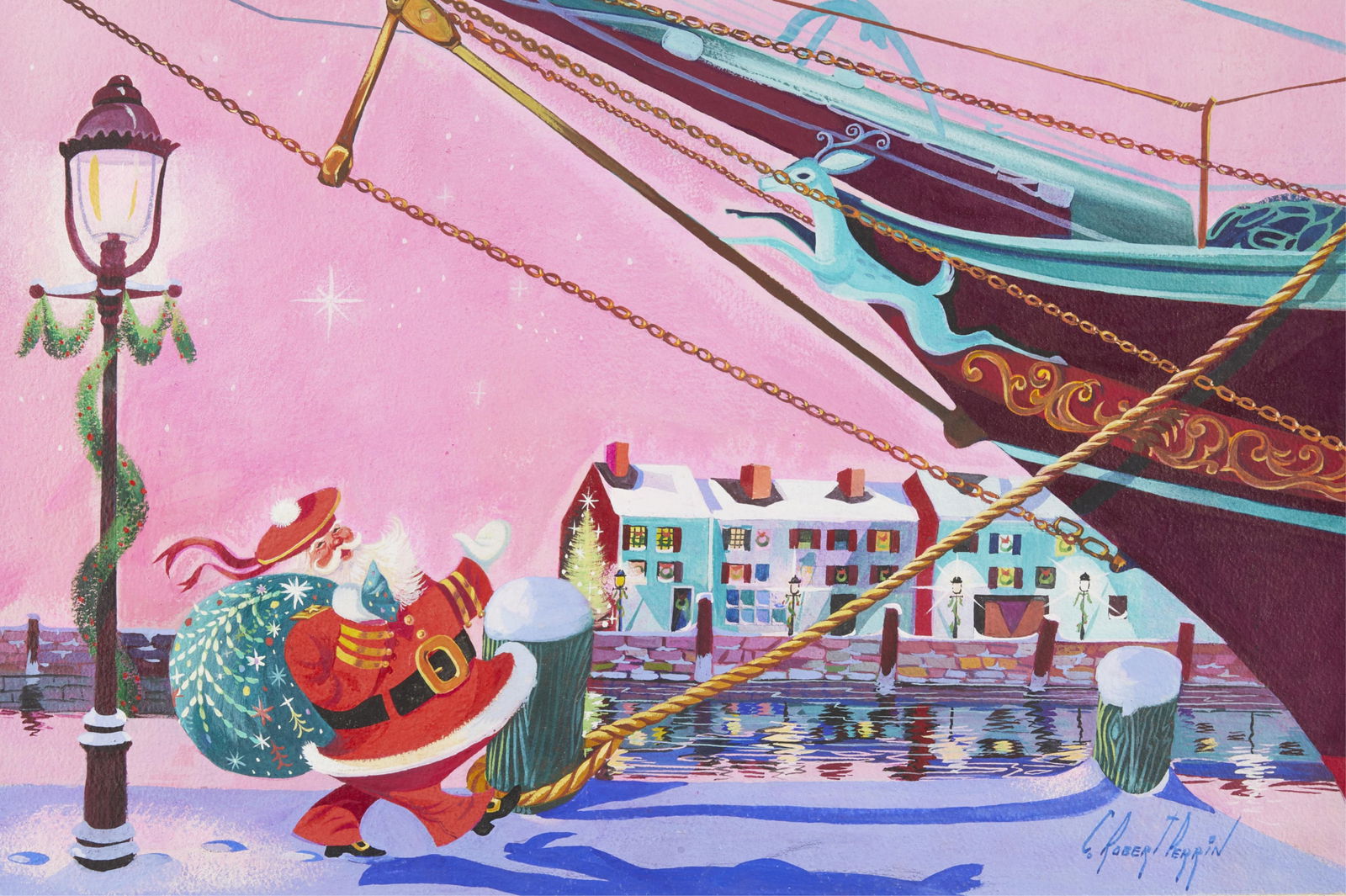 C. Robert Perrin Santa Clause Painting (1 of 3)