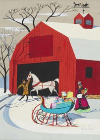 C. Robert Perrin Present Sleigh Ride Painting