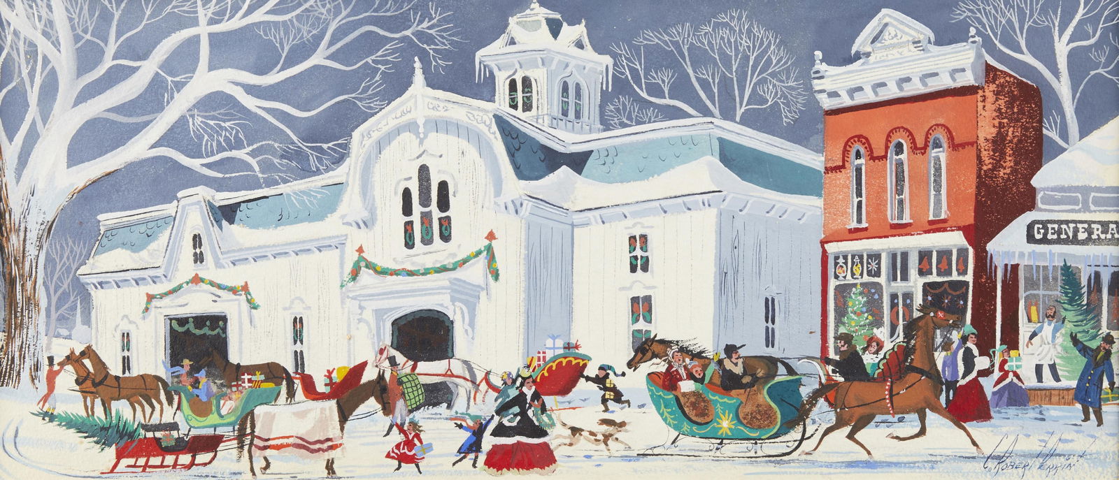 C. Robert Perrin Christmas Sleigh Painting (1 of 3)