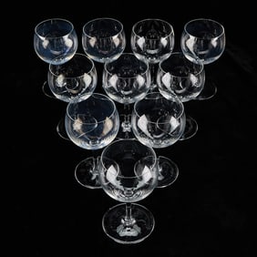 Set 10 Baccarat "Volnay" Wine Goblet Glasses