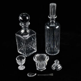 4 Pcs Baccarat French Cut Crystal Glass Barware