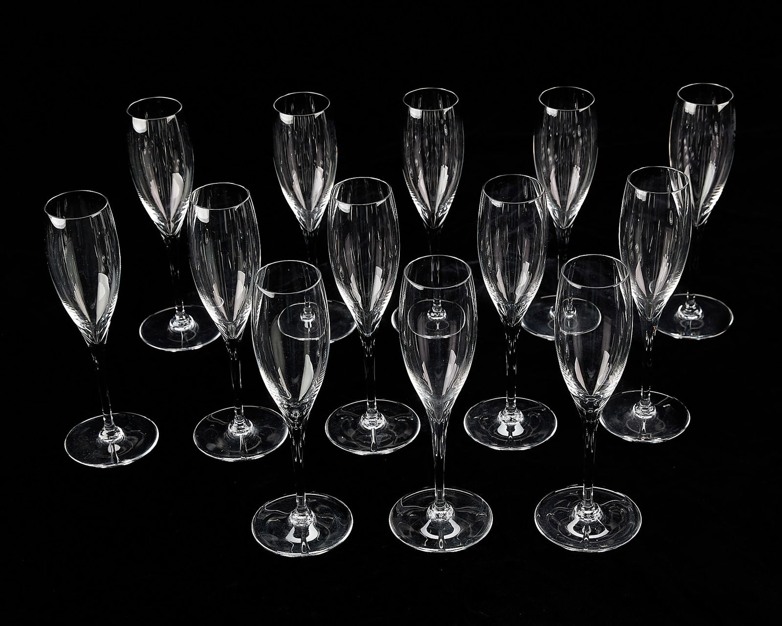 13 Baccarat "Perfection" Glass Champagne Flutes (1 of 4)