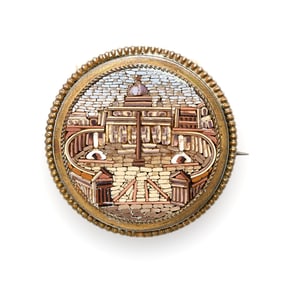 Italian Vatican Micromosaic Brooch