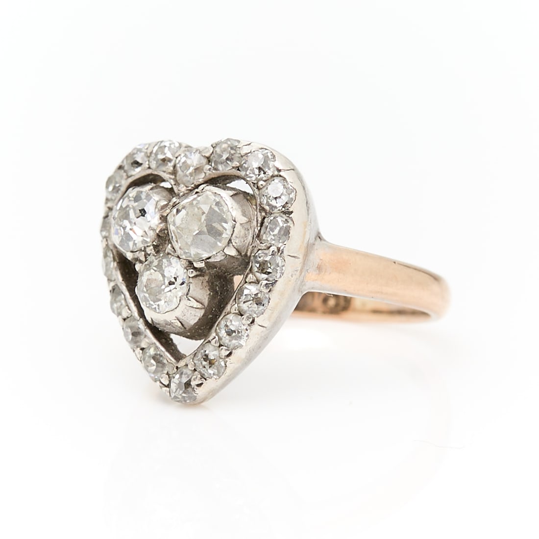 Edwardian 14k & Diamond Heart Ring (1 of 4)