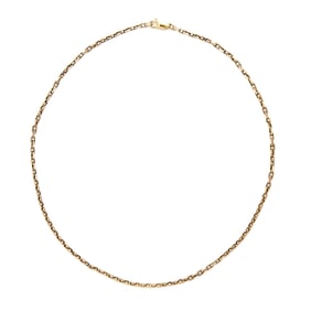 14k Yellow Gold Open Box Link Necklace
