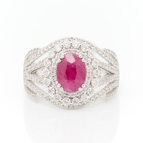 Aaron Gottlieb Platinum Dia & Burmese Ruby Ring