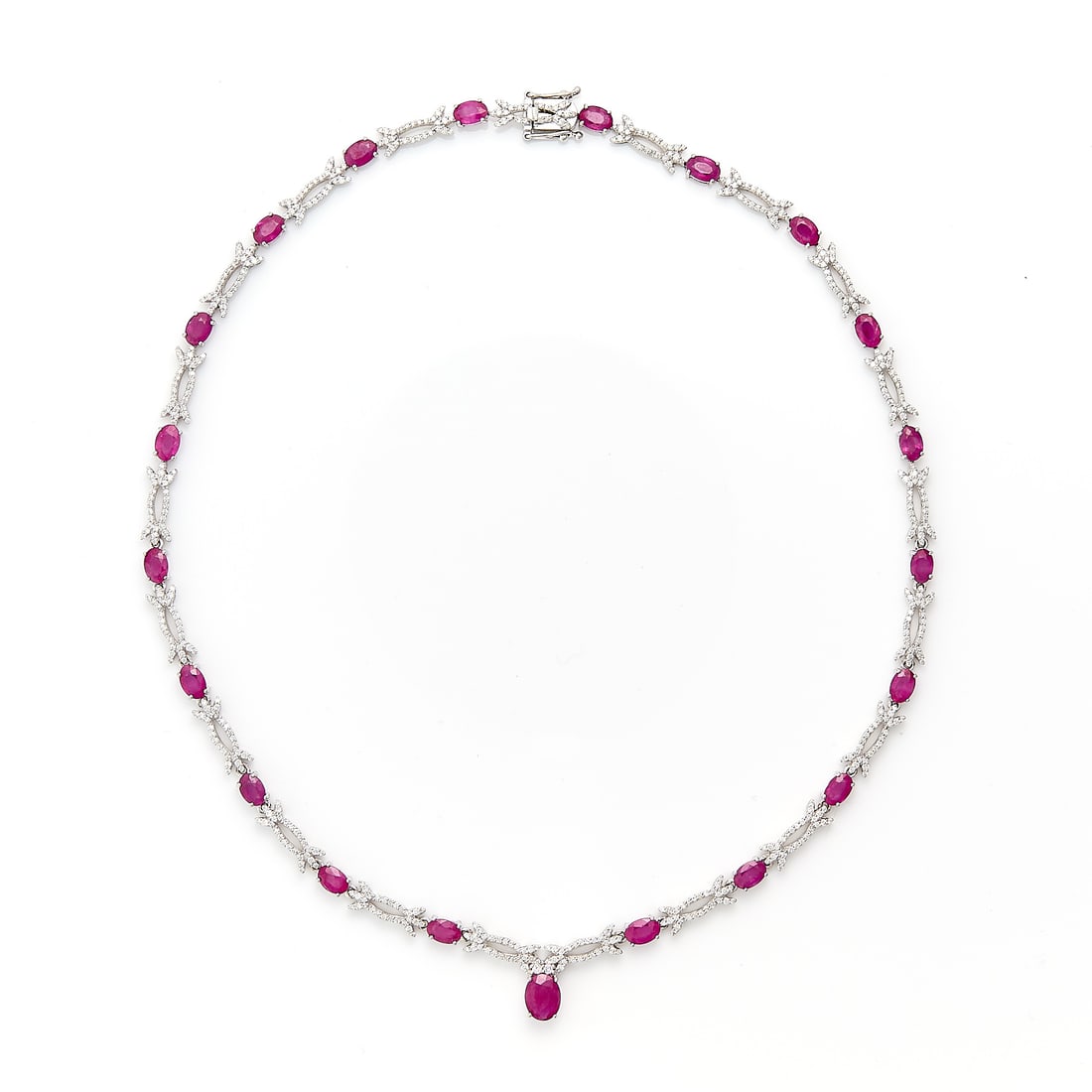 Aaron Gottlieb Platinum Dia & Burmese Ruby Necklace (1 of 4)