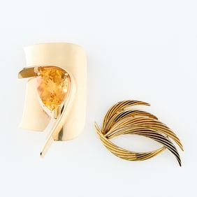 2 14k Gold Brooches