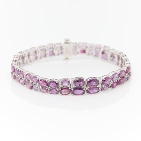 Katy Holiday Platinum Unheated Kashmir Sapphire & Diamond Bracelet