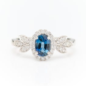 Hana 18k White Gold Diamond & Sapphire Ring