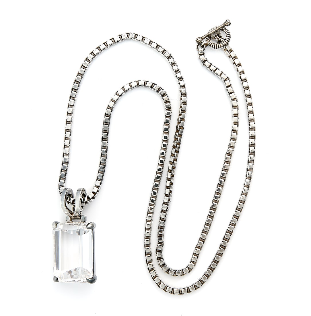 Stephen Dweck Large White Topaz Pendant & Box Chain (1 of 3)