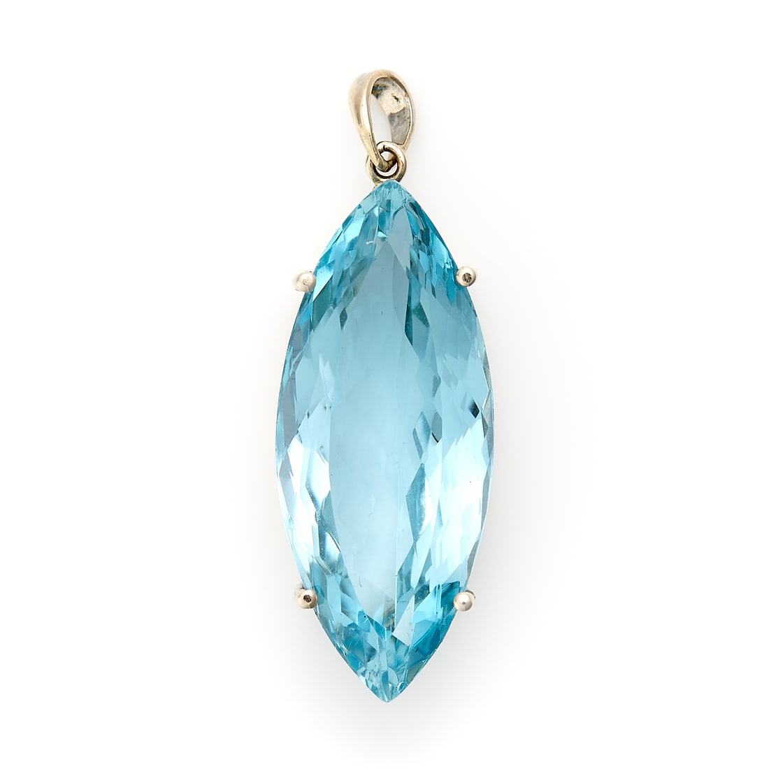 14k White Gold & Blue Topaz Pendant (1 of 4)