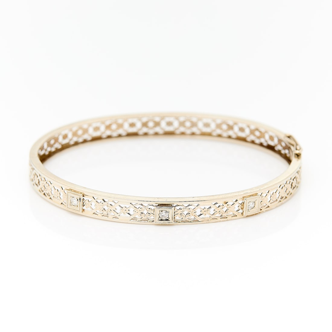 14k White Gold & Diamond Bangle (1 of 4)