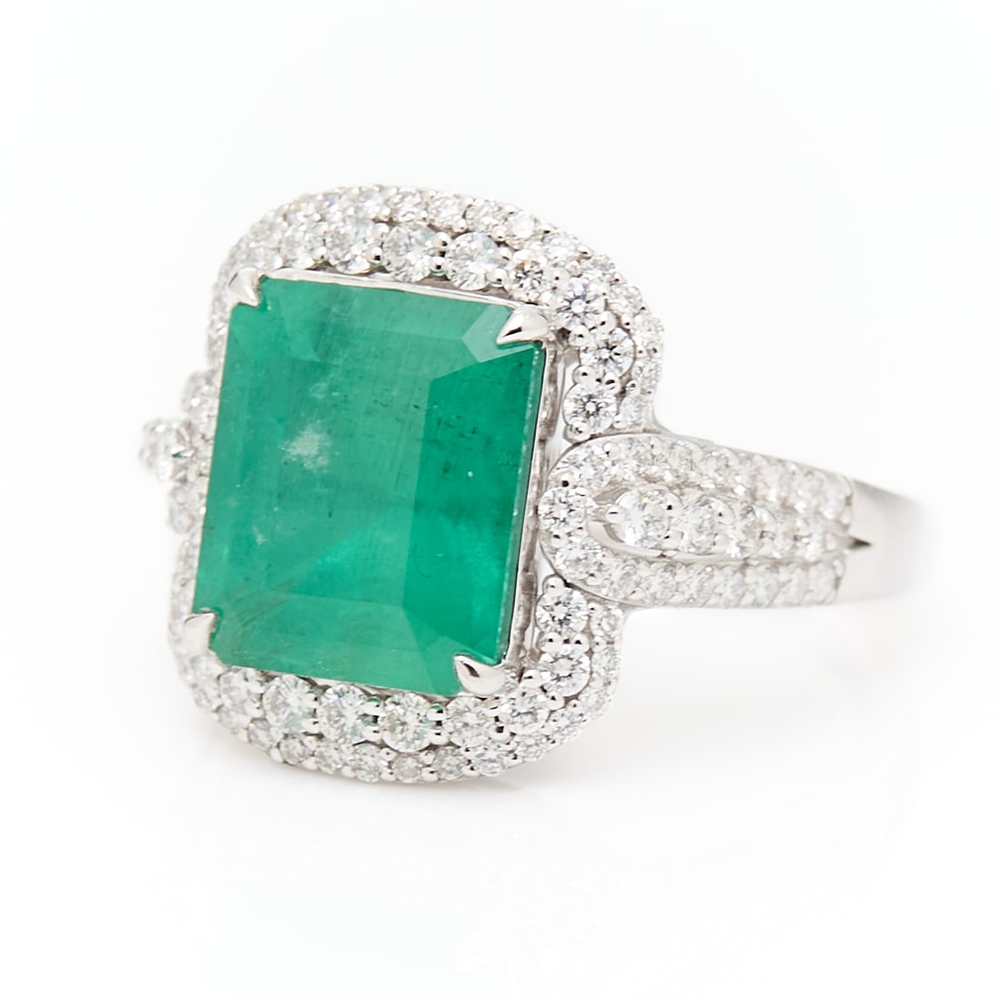 Platinum Diamond & Emerald Ring (1 of 6)