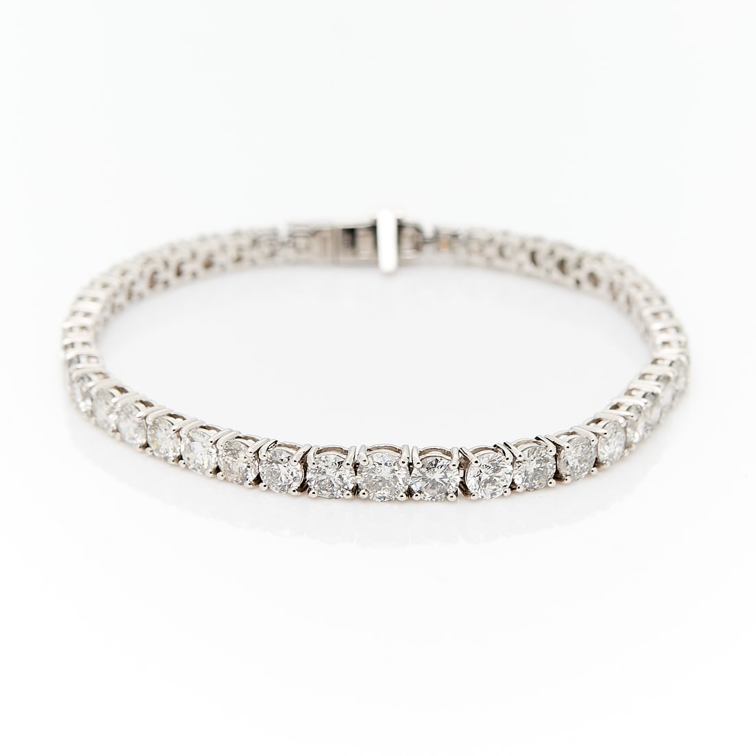 14k White Gold Diamond Tennis Bracelet - 11 CT (1 of 4)