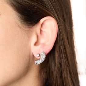 Platinum & Diamond Earring Jackets 4.4 CTW