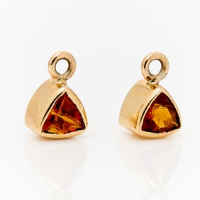 14k Yellow Gold & Citrine Hooplet/Charms