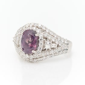 Platinum Diamond & GIA Kashmir Sapphire Ring