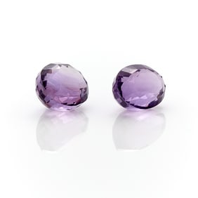 2 Oval Cut Amethysts 18.05 CTW