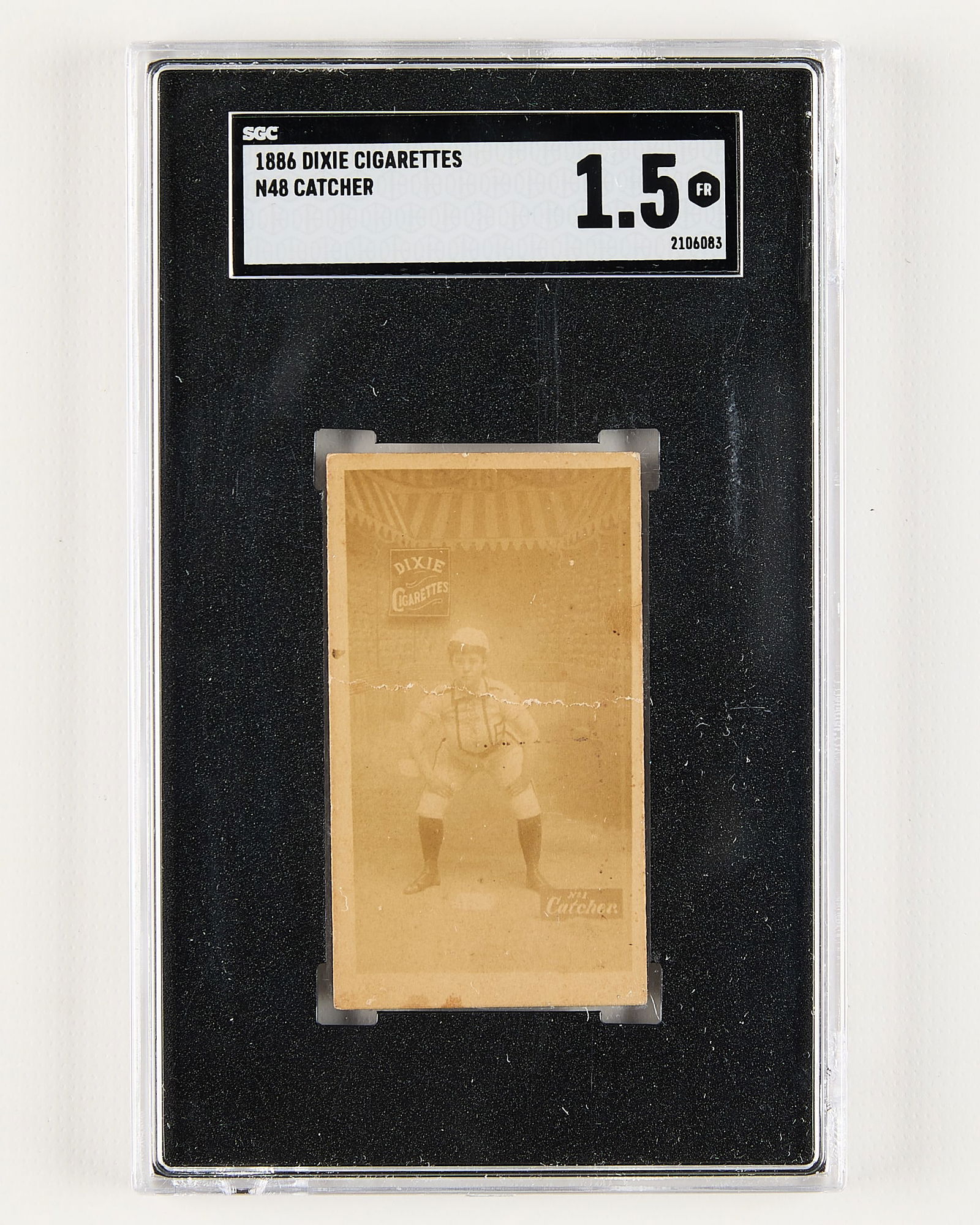1886 Dixie Cigarettes N48 Catcher Card SGC 1.5 (1 of 4)