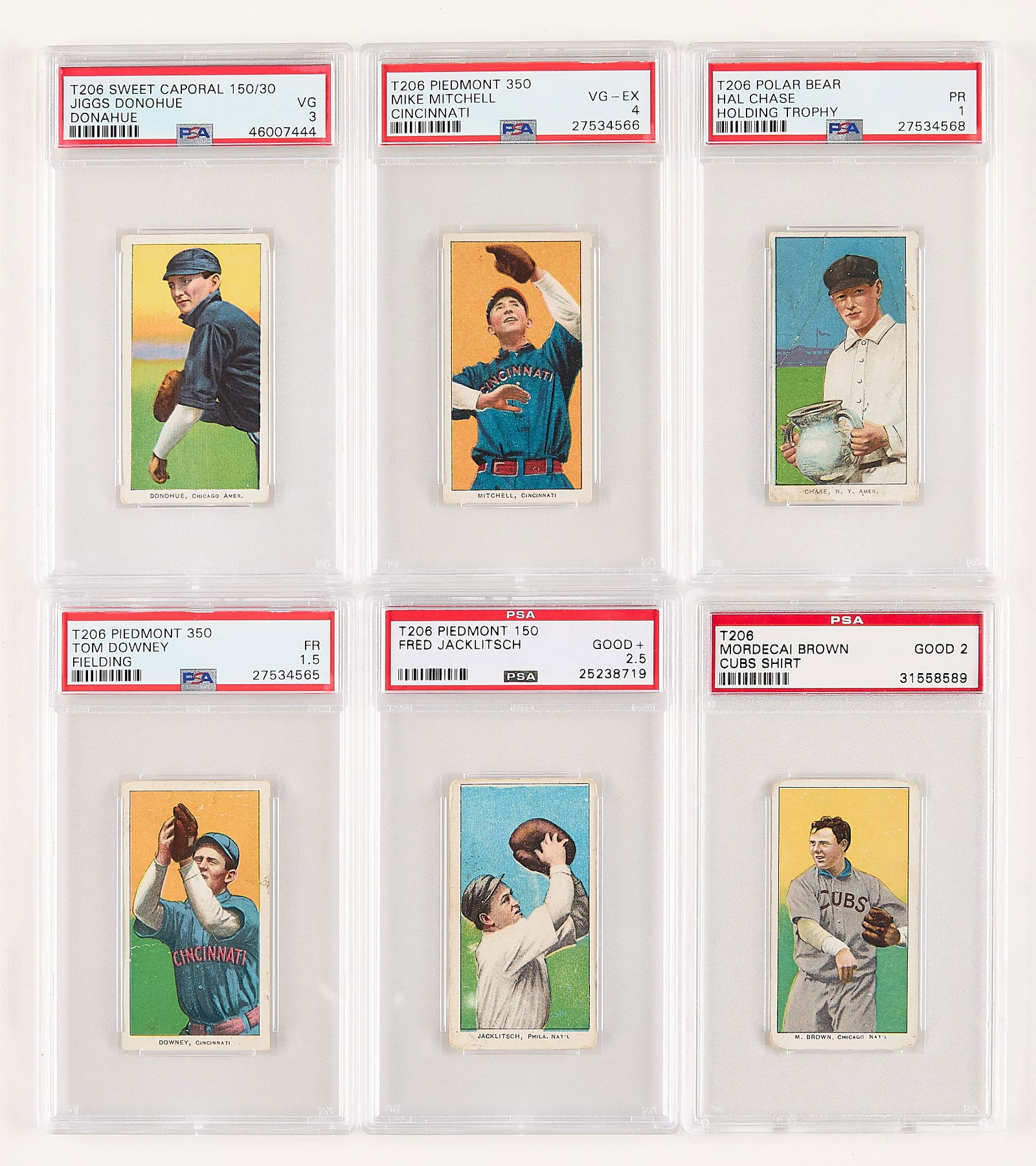 6 1909-11 T206 Baseball Cards PSA Graded (1 of 2)