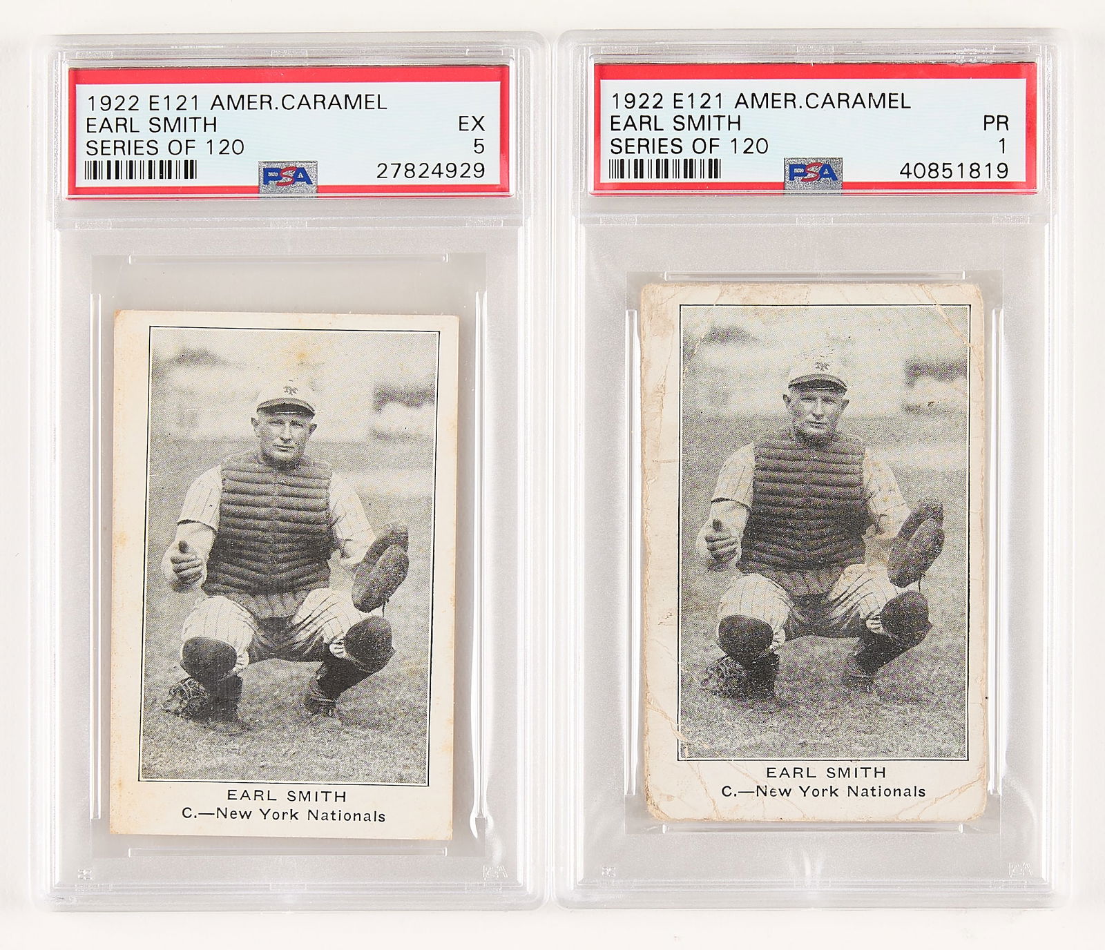 2 1922 E121 Am. Caramel Earl Smith PSA (1 of 2)