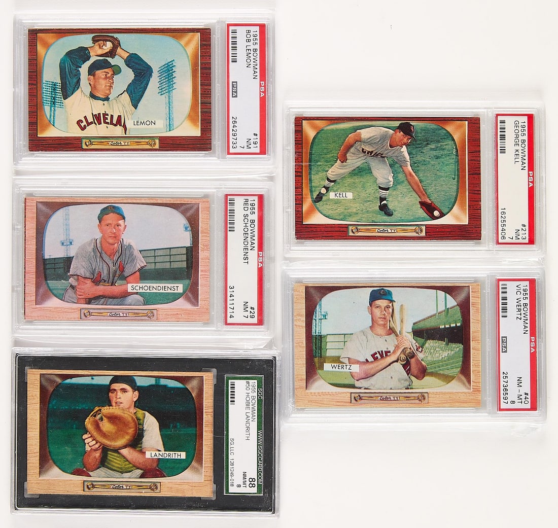 5 1955 Bowman Cards High PSA (1 of 2)