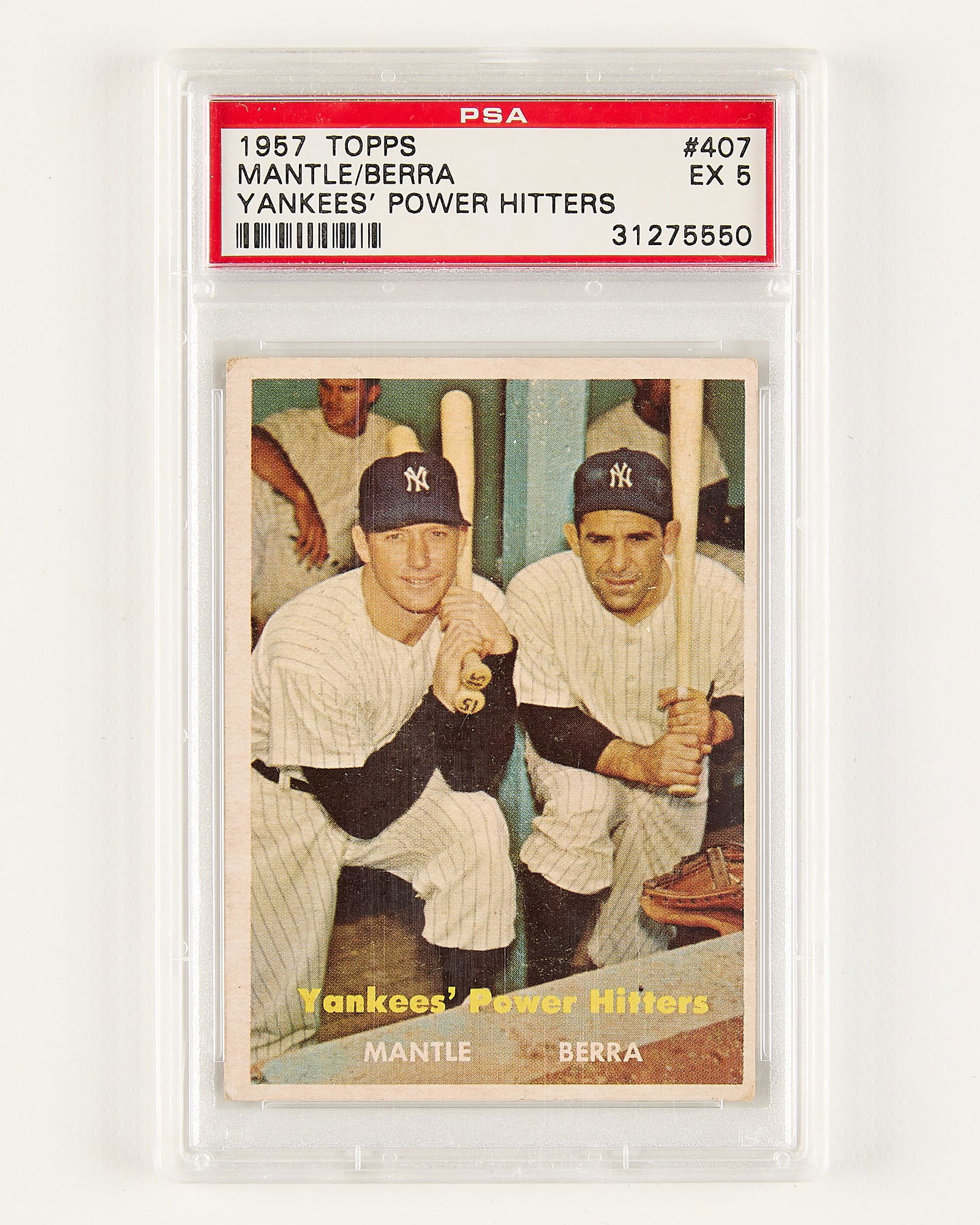 1957 Topps #407 Mantle/Berra Yankees PH PSA 5 (1 of 2)
