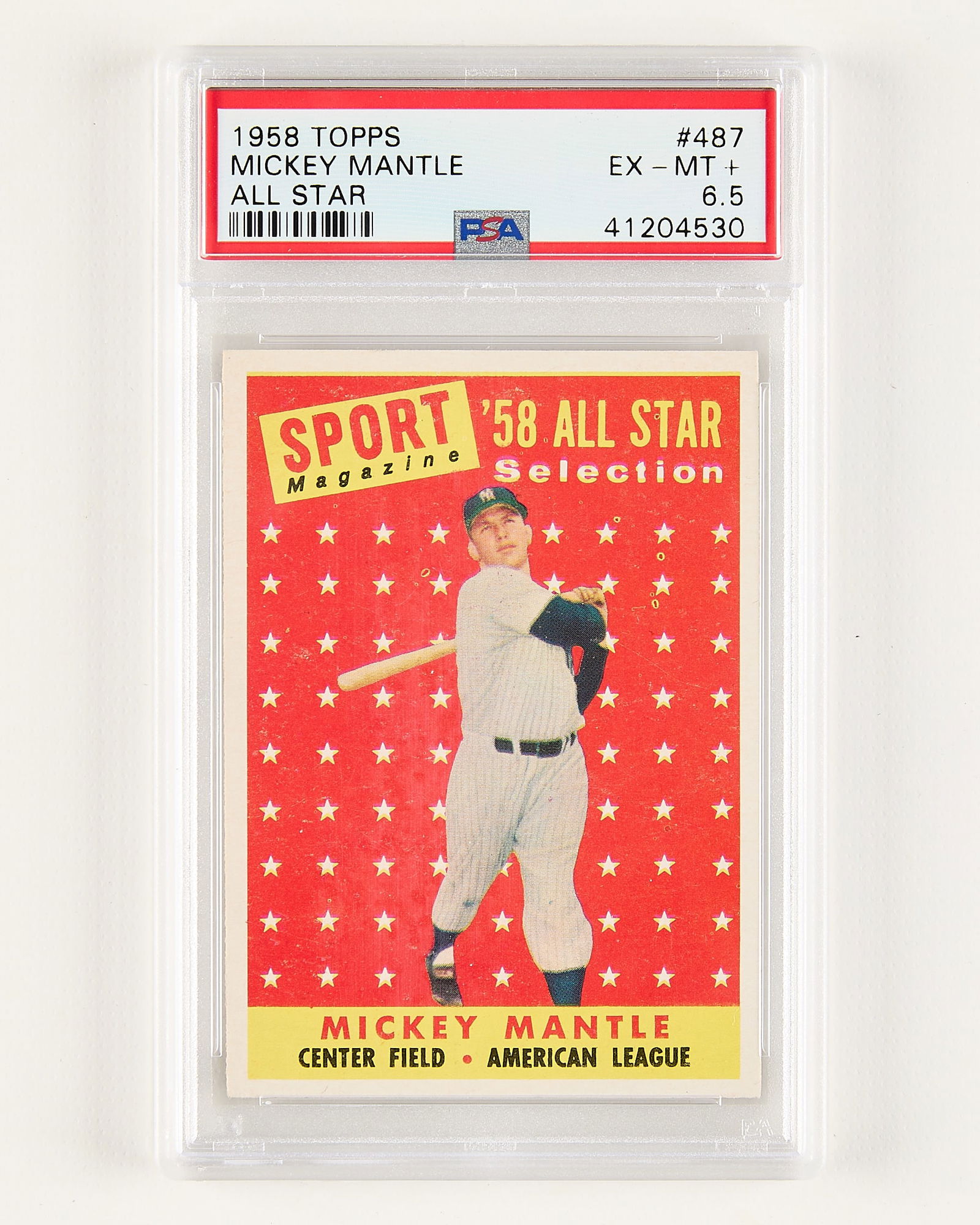 1958 Topps #487 Mantle All Star PSA 6.5 (1 of 2)