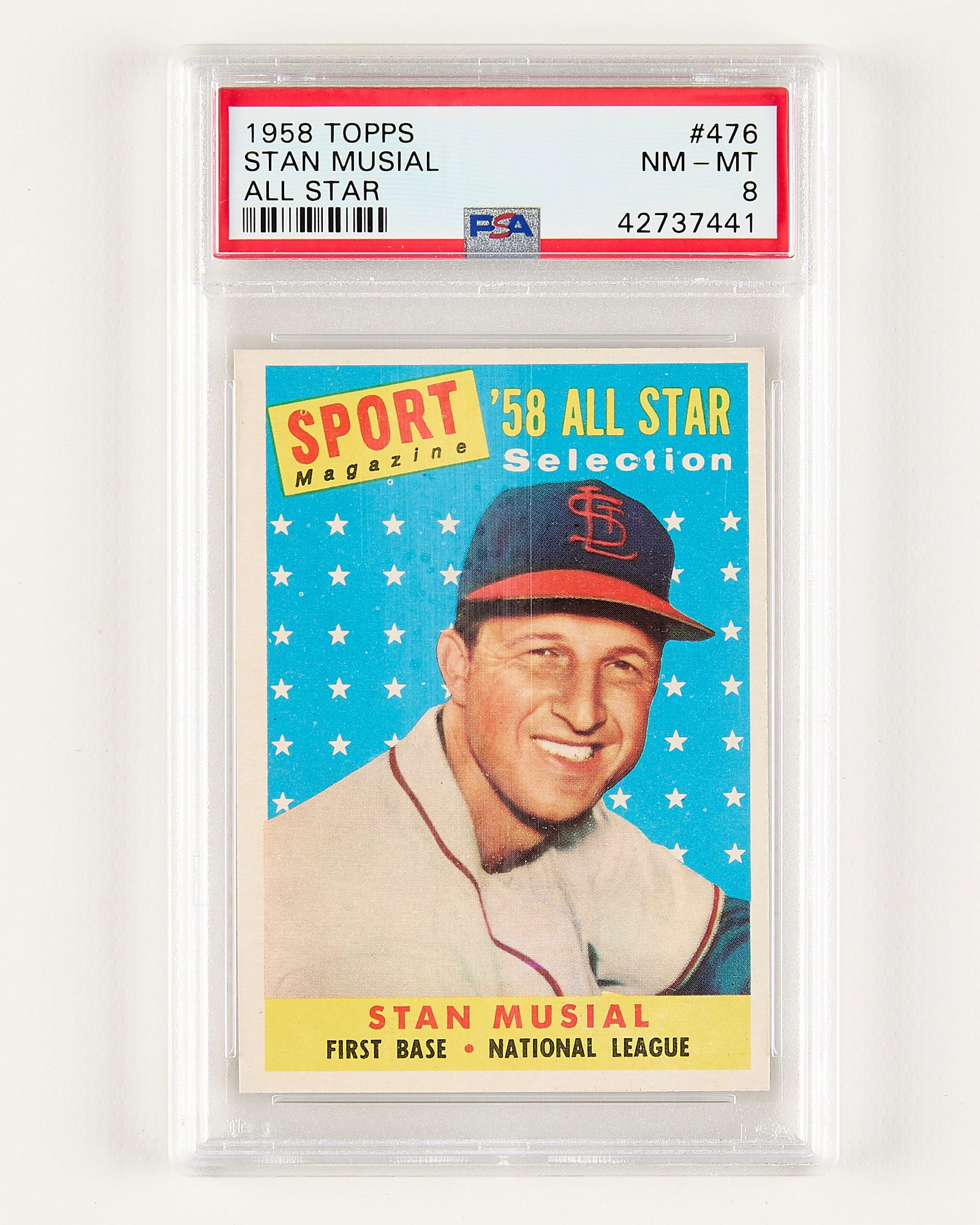 1958 Topps #476 Stan Musial All Star PSA 8 (1 of 2)