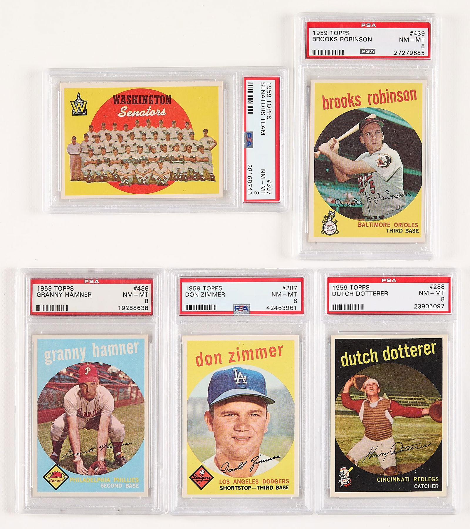 5 1959 Topps Cards High Grade PSA 8 (1 of 2)