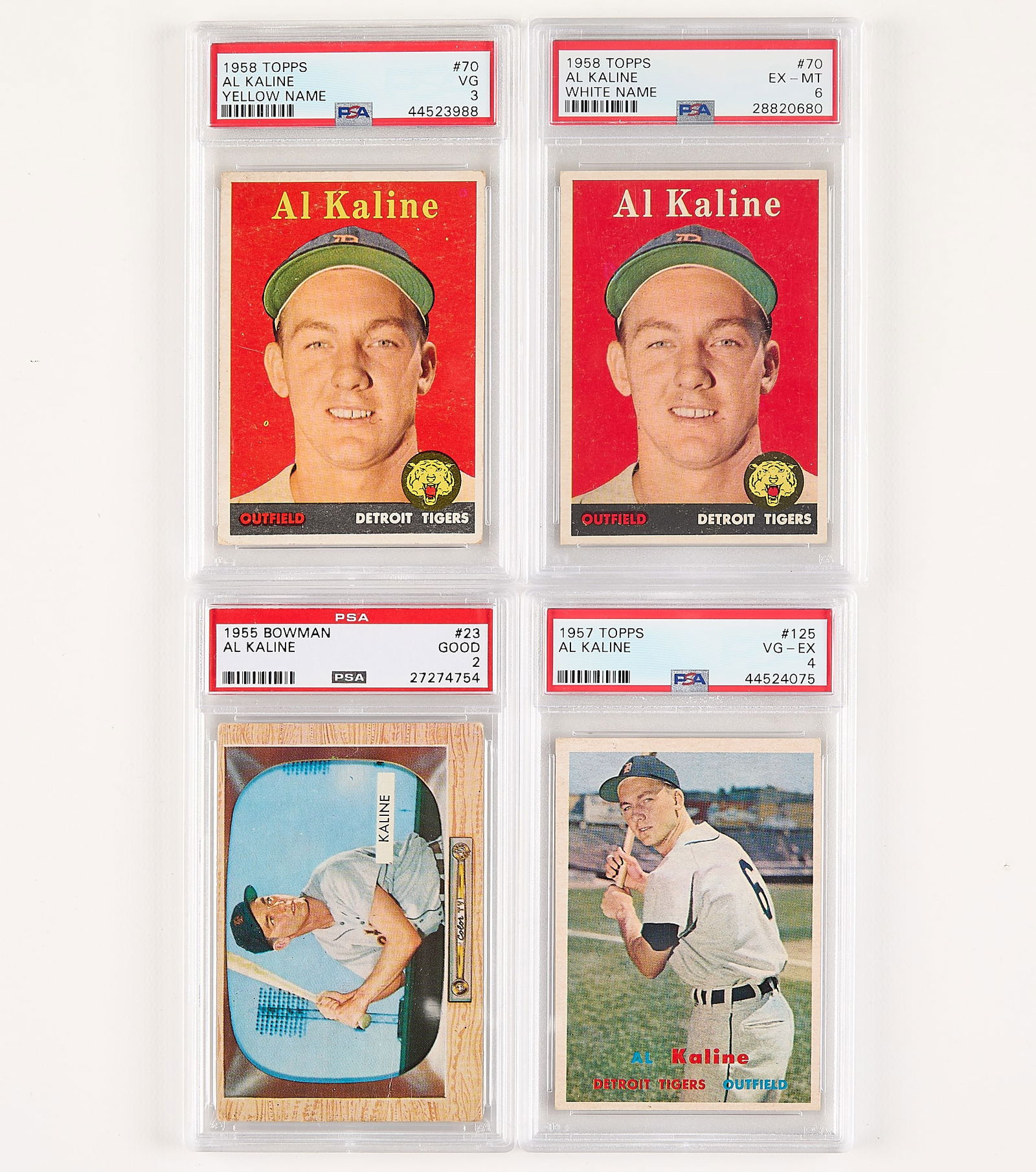 4 1955-58 Al Kaline Topps/Bowman Cards PSA Graded (1 of 2)