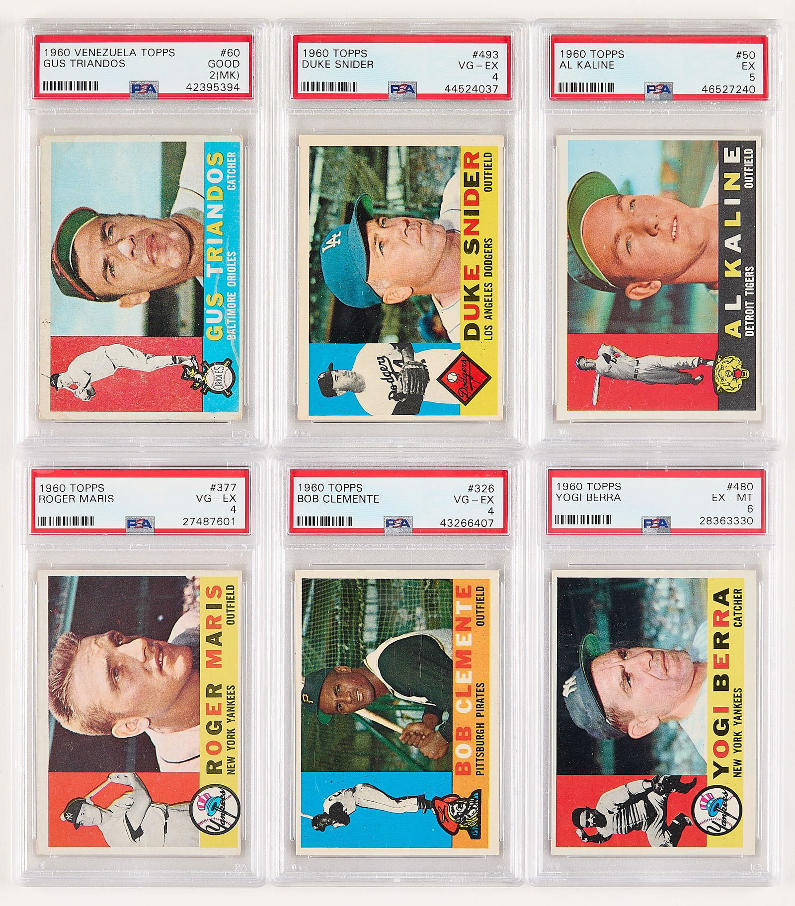 6 1960 Topps HOF Cards PSA (1 of 2)