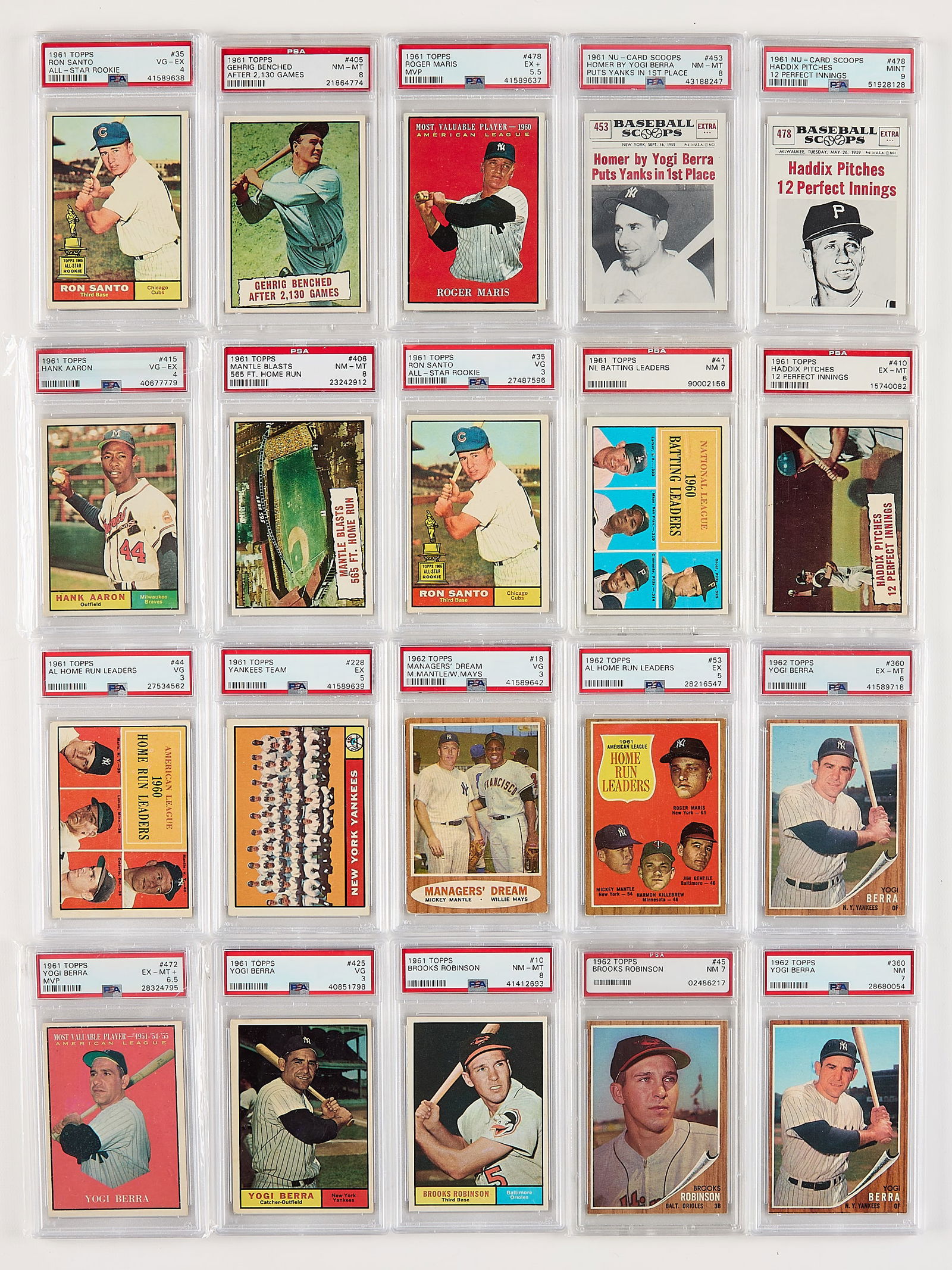 20 1961-62 Topps/Nu-Card Cards PSA Graded (1 of 4)