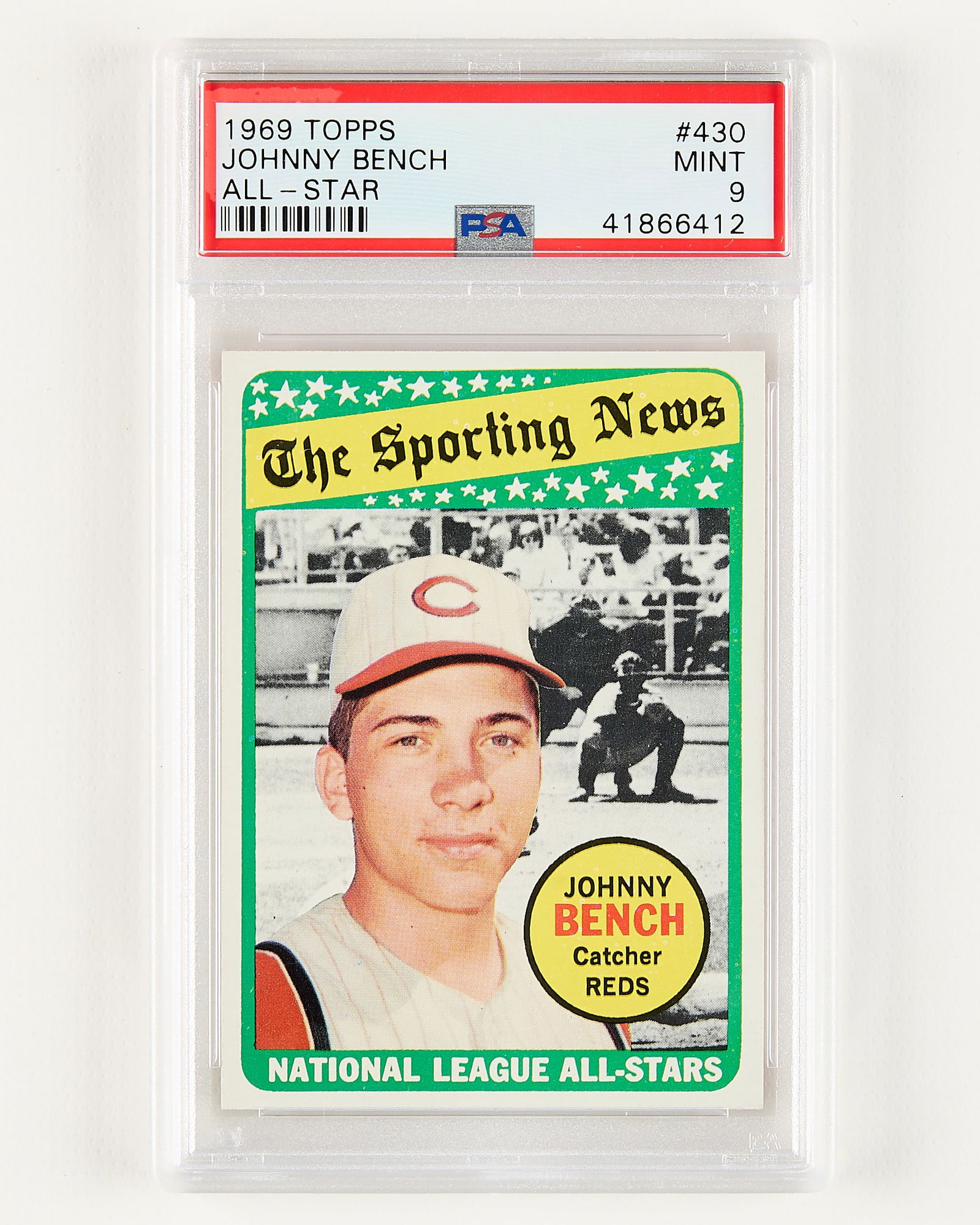 1969 Topps #430 Johnny Bench All Star PSA 9 (1 of 2)