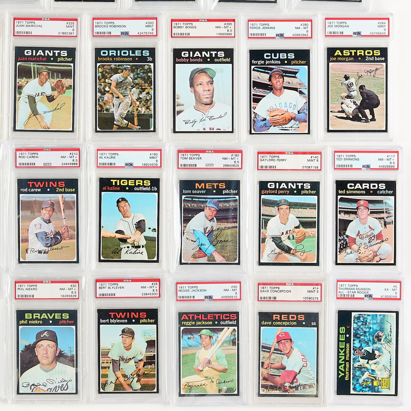 1971 Topps Complete Basic Set PSA 8+ - 3rd Finest - 12