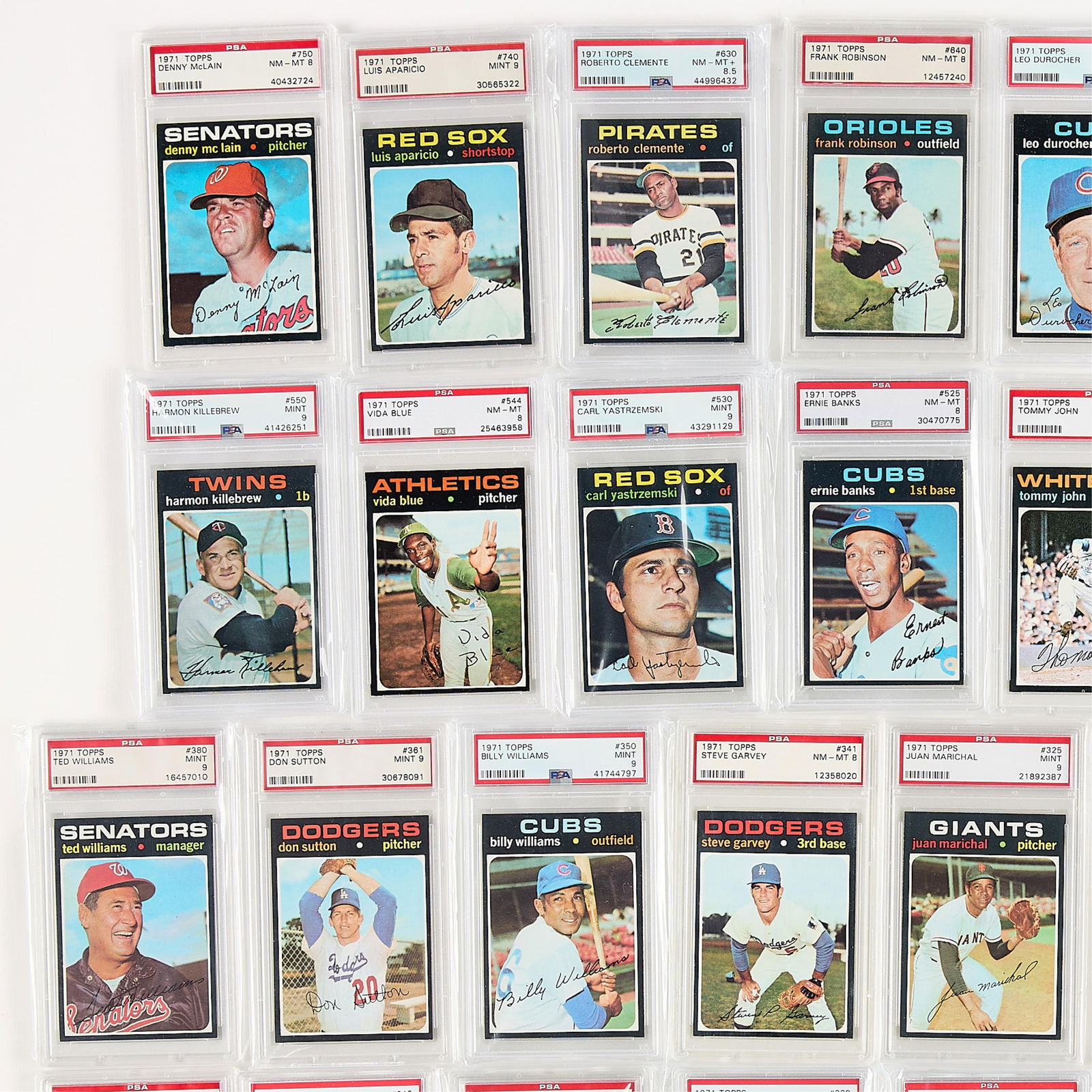 1971 Topps Complete Basic Set PSA 8+ - 3rd Finest - 9