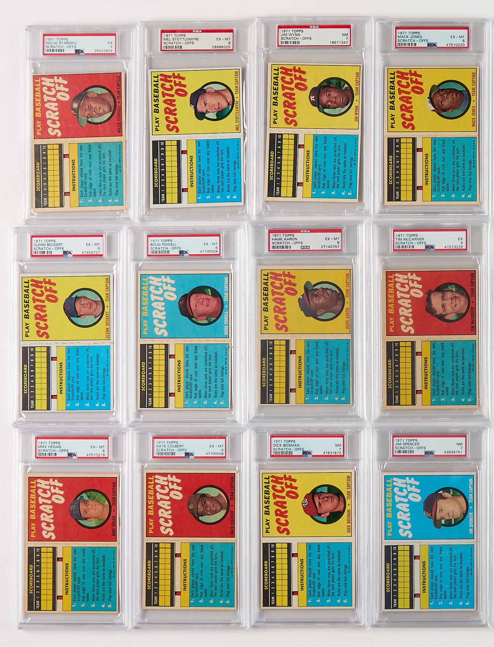 1971 Topps Scratch-Off Complete Set - None Higher - 3