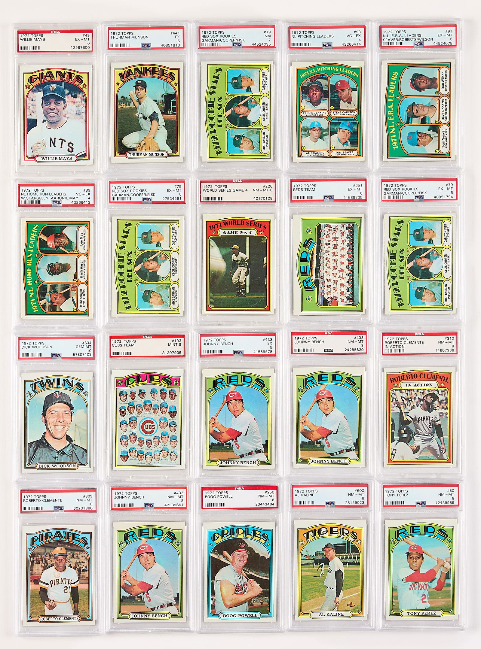 20 1972 Topps Cards PSA Graded (1 of 2)