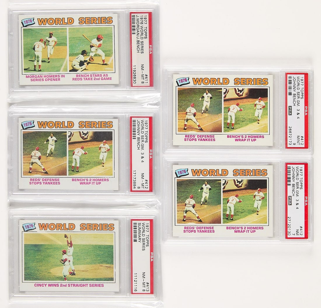 5 1977 Topps World Series Cards PSA 7-9 (1 of 2)