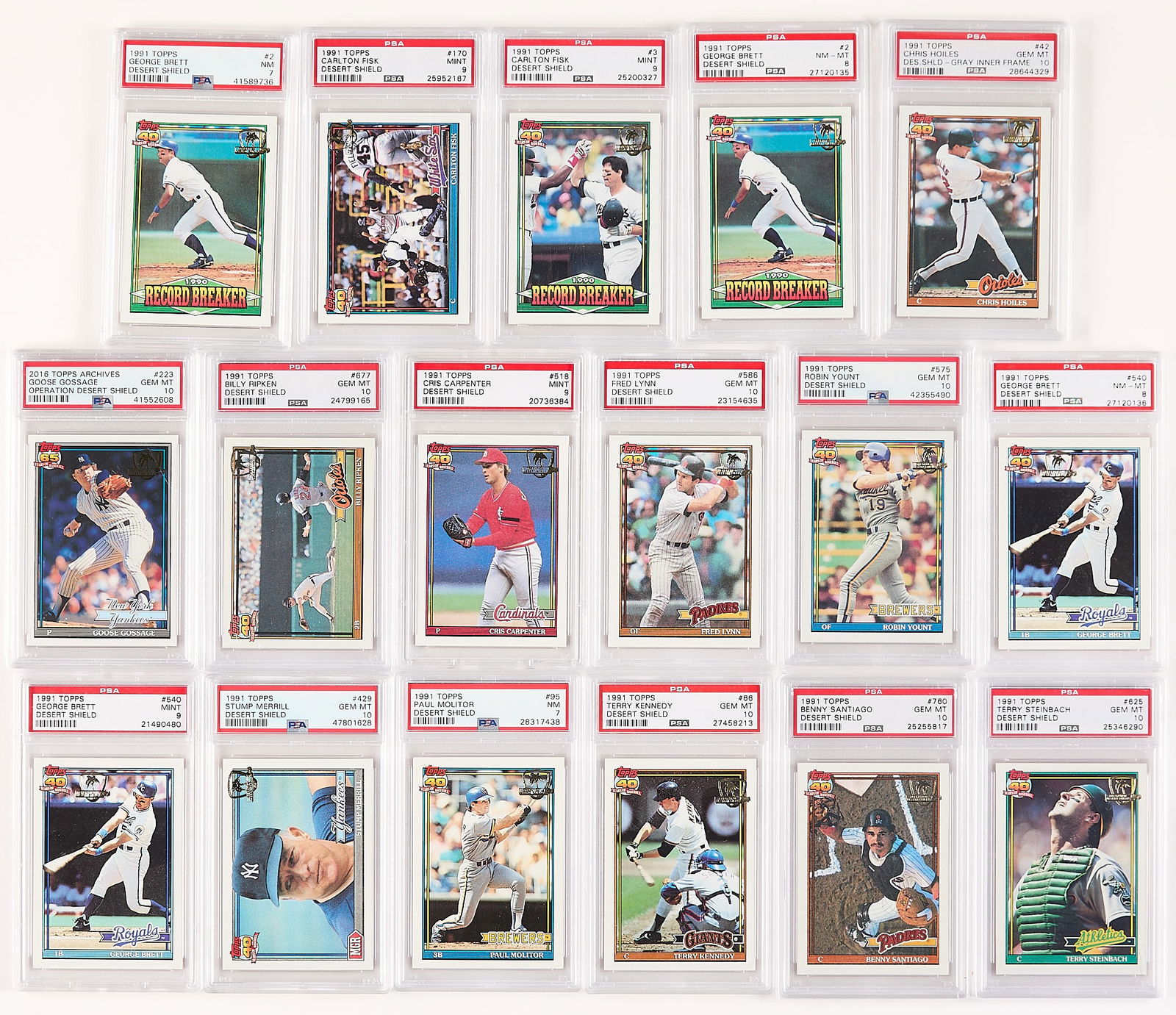 17 1991 Topps Desert Shield PSA 7-10 (1 of 2)